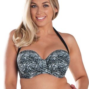 NWT curvy Kate multi-way bandeau bikini top